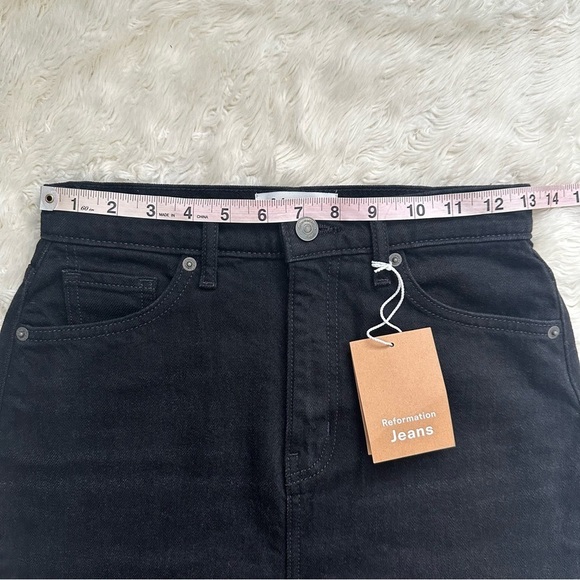 Reformation Daria Ultra High Rise Denim Maxi Skirt Nidri Wash Black 26 NWT New - Picture 11 of 12